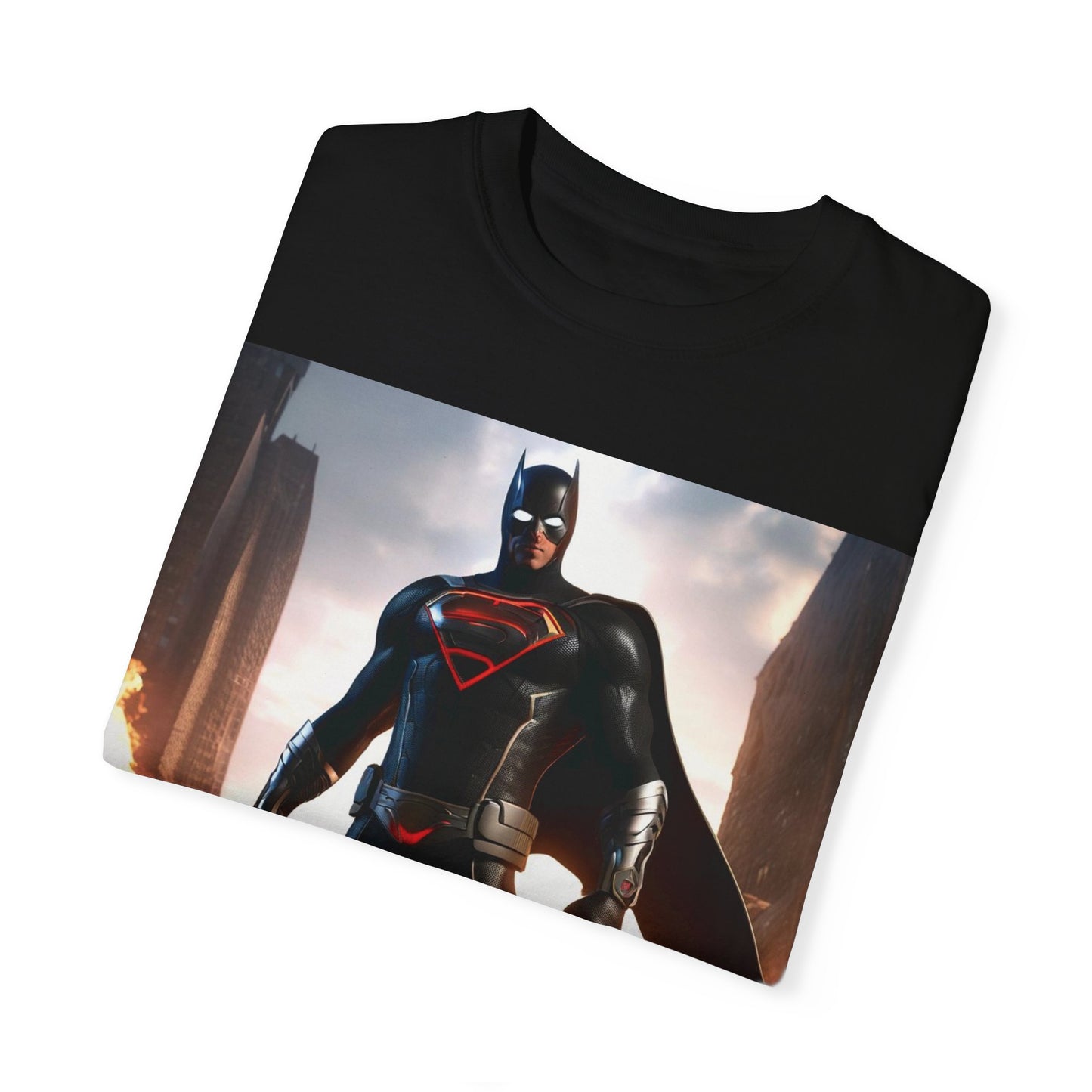 Graphic Unisex T-shirt with Superhero and Sidekick Design