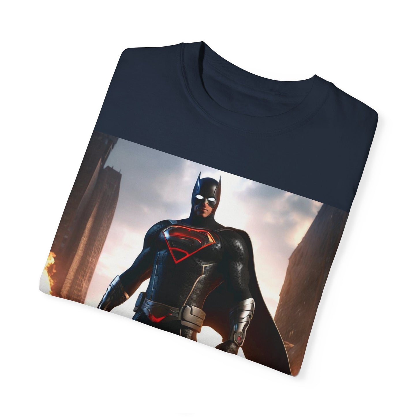 Graphic Unisex T-shirt with Superhero and Sidekick Design