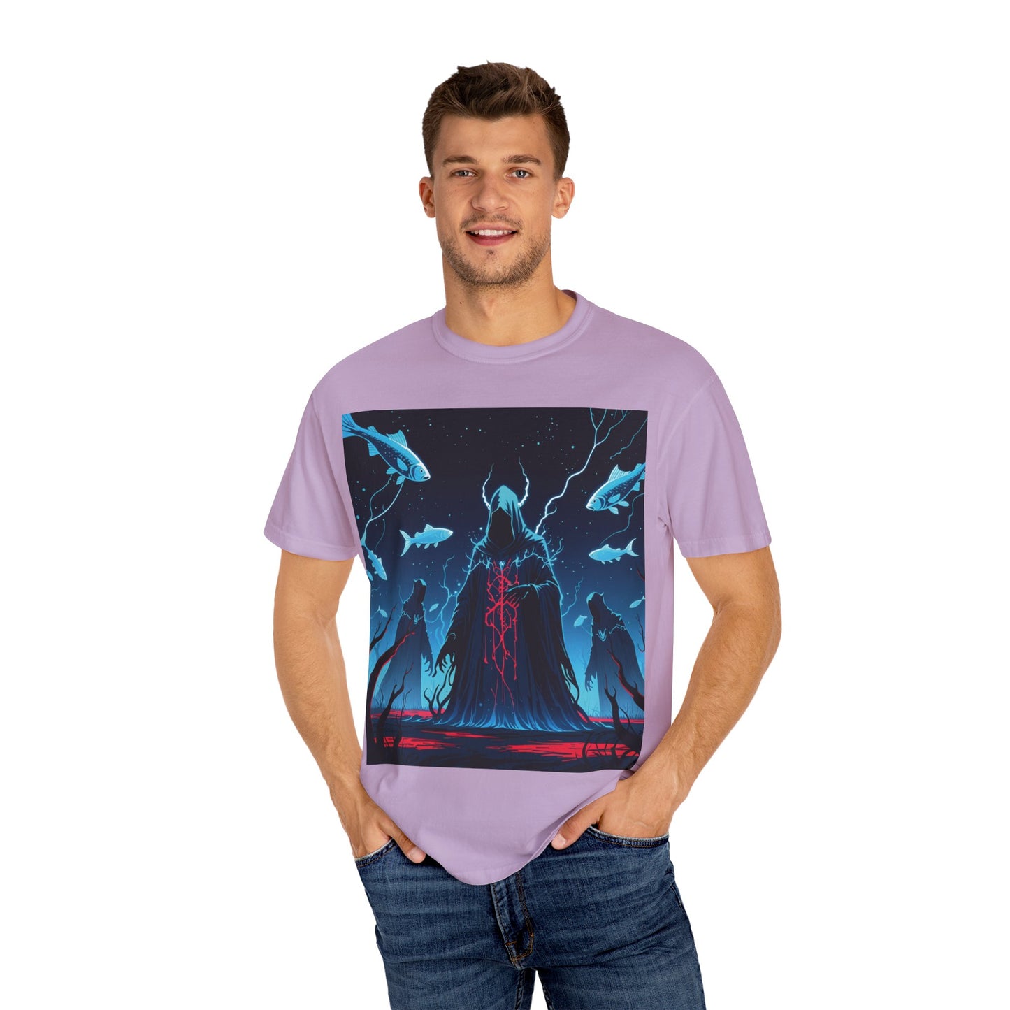 Magician Unisex Garment-Dyed T-shirt - Dark Sea Rise Design