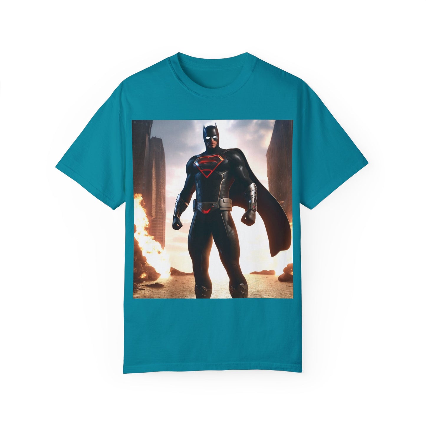 Graphic Unisex T-shirt with Superhero and Sidekick Design