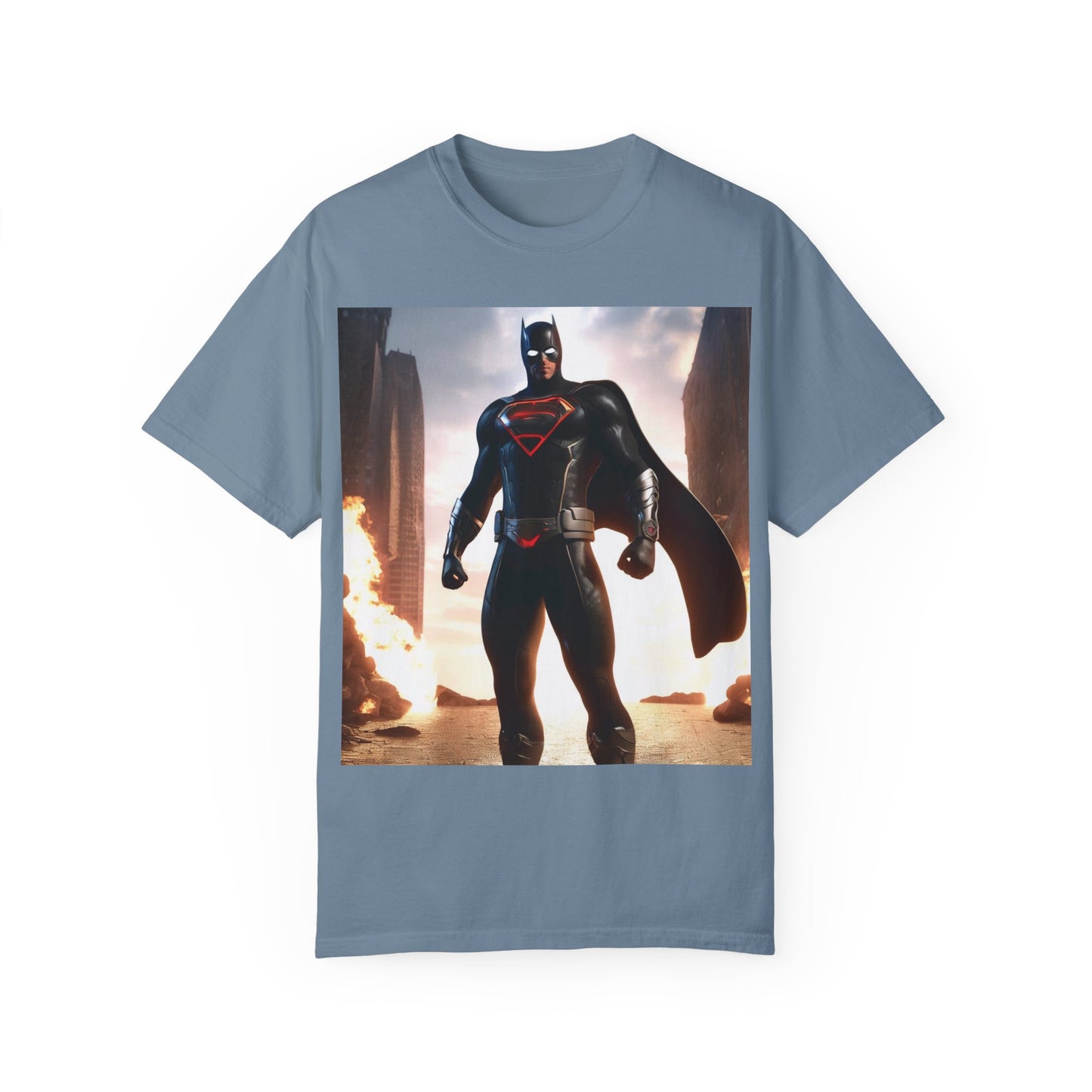 Graphic Unisex T-shirt with Superhero and Sidekick Design