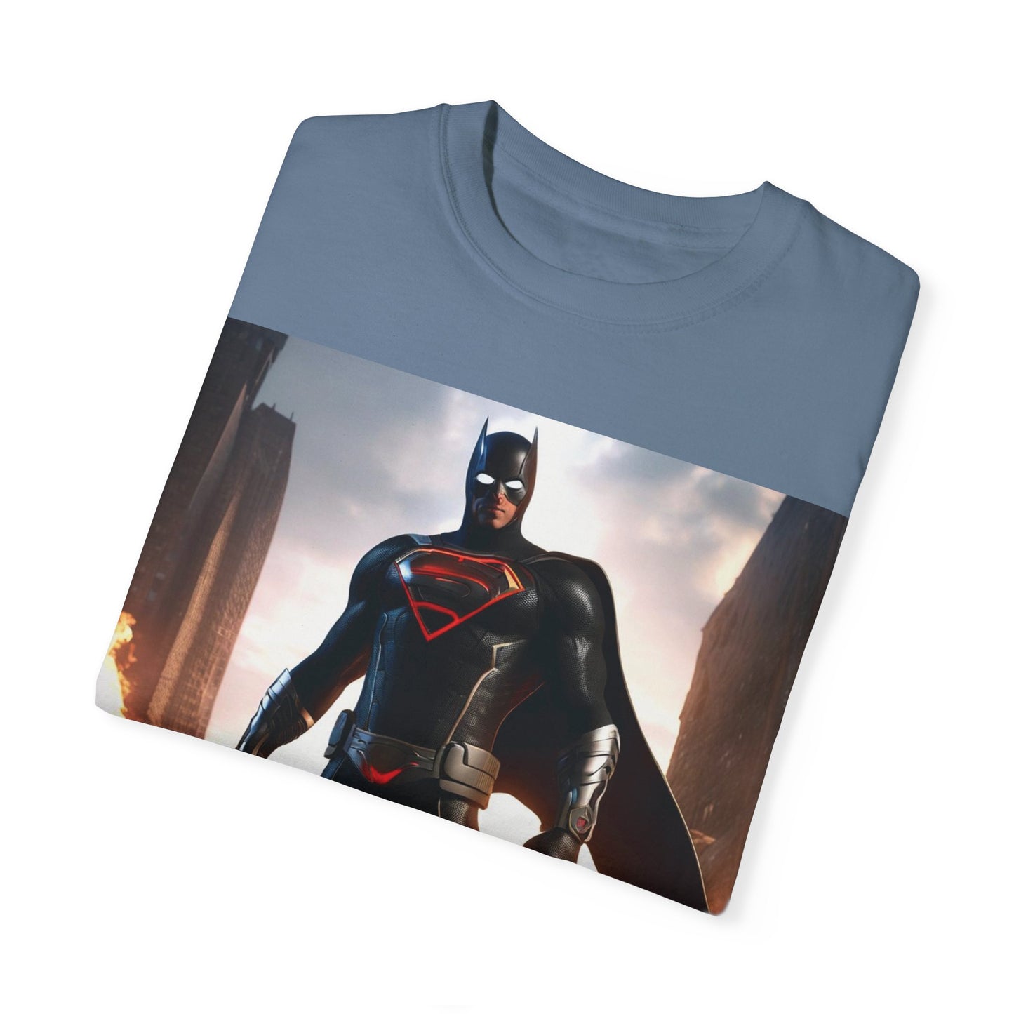 Graphic Unisex T-shirt with Superhero and Sidekick Design