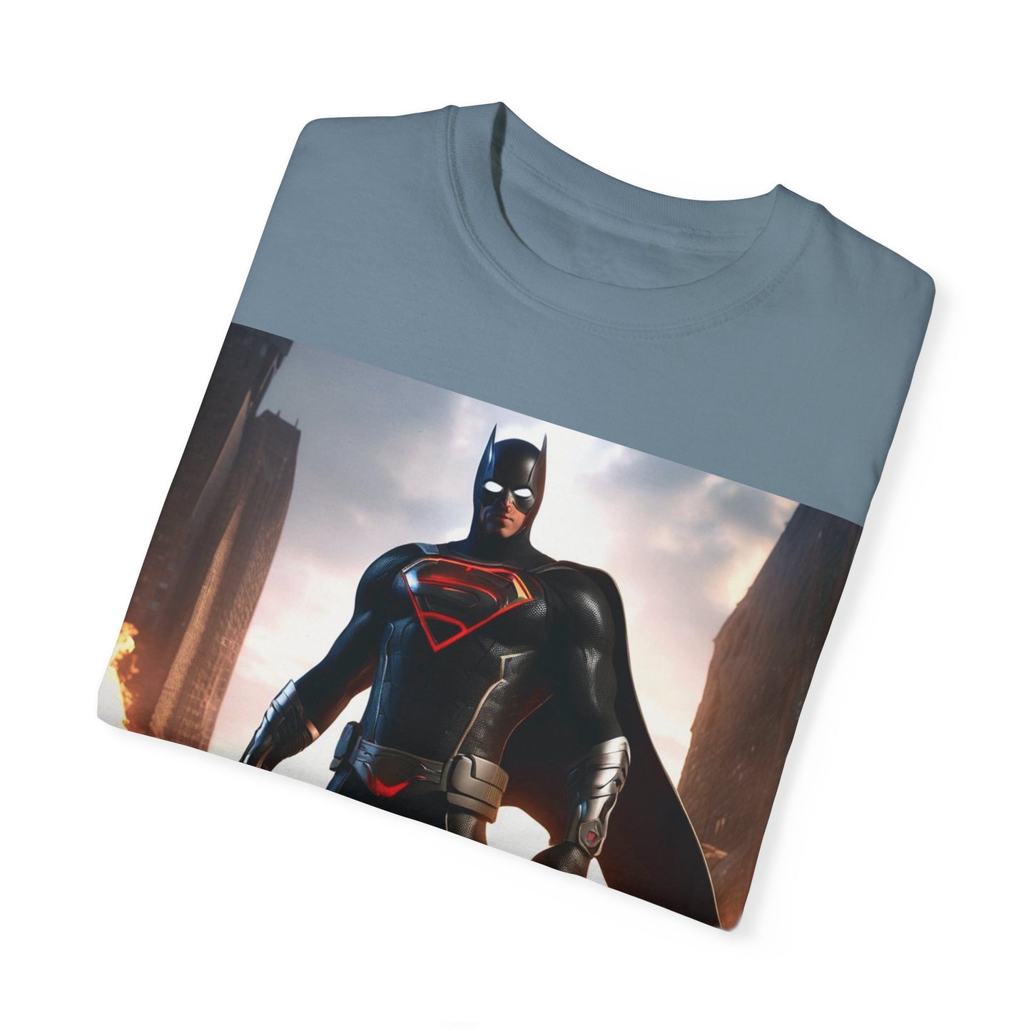 Graphic Unisex T-shirt with Superhero and Sidekick Design