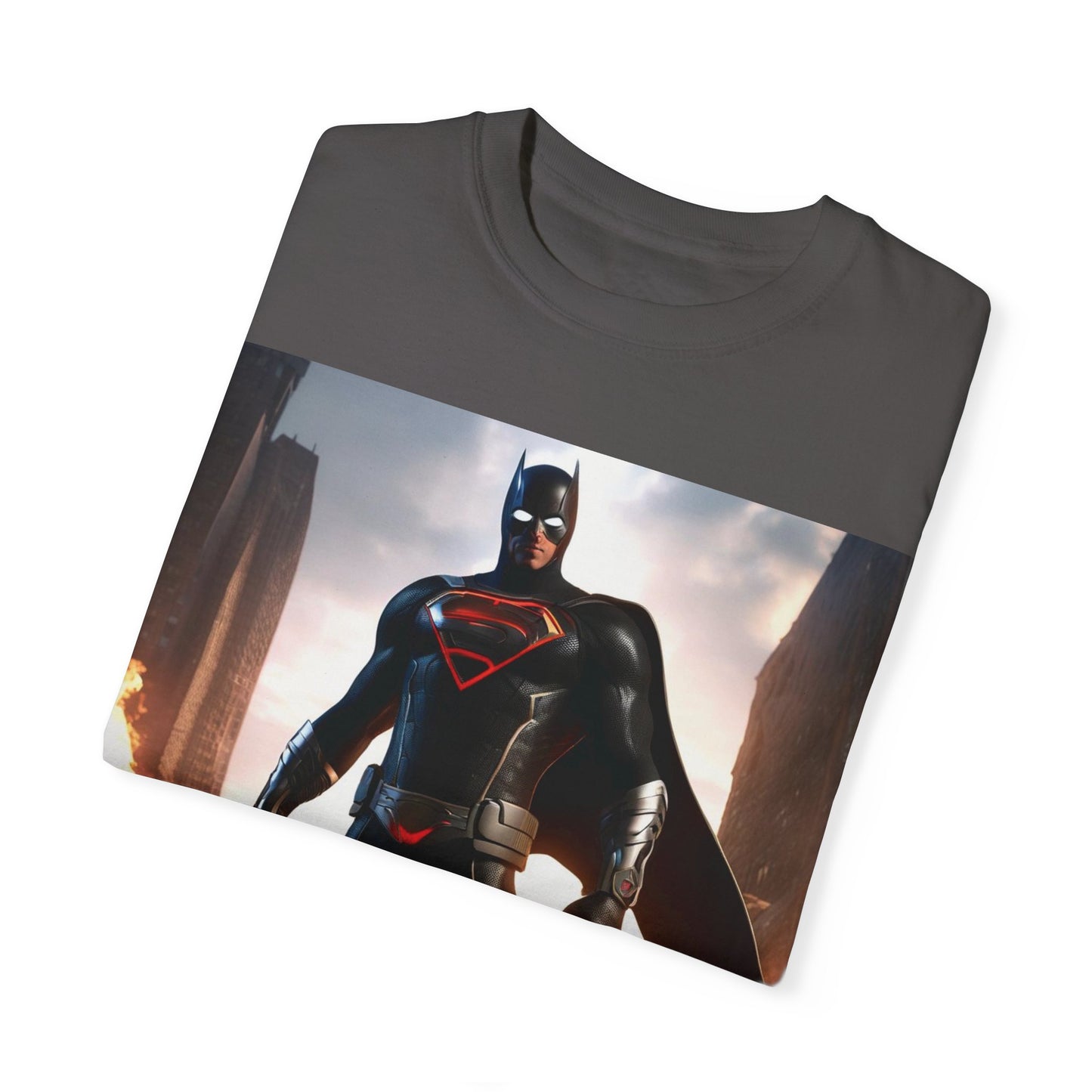 Graphic Unisex T-shirt with Superhero and Sidekick Design