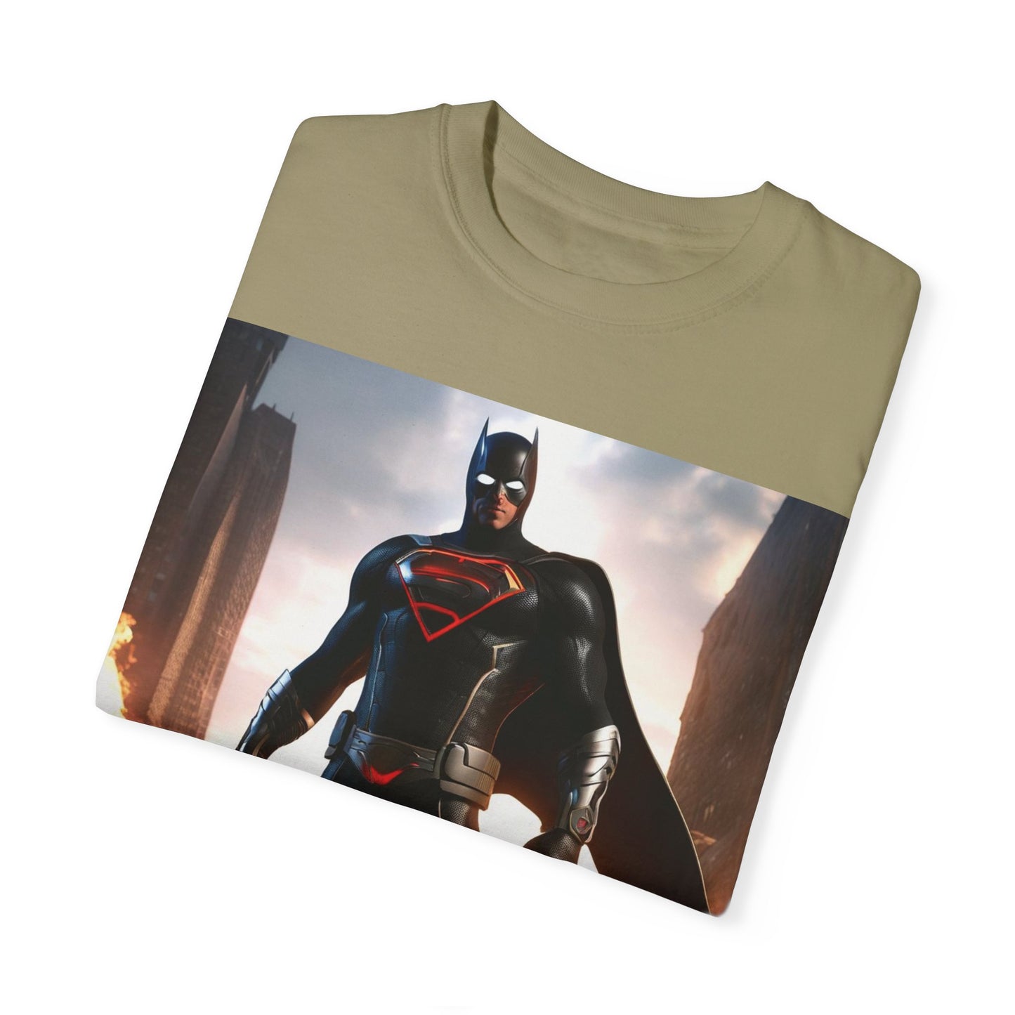 Graphic Unisex T-shirt with Superhero and Sidekick Design