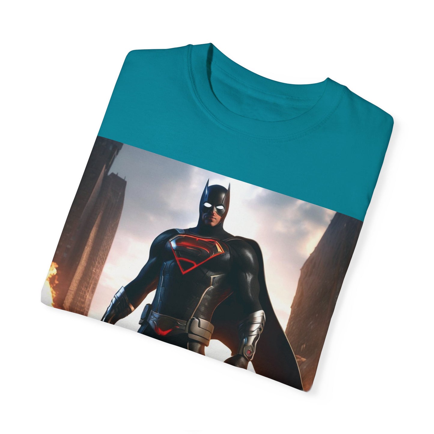 Graphic Unisex T-shirt with Superhero and Sidekick Design