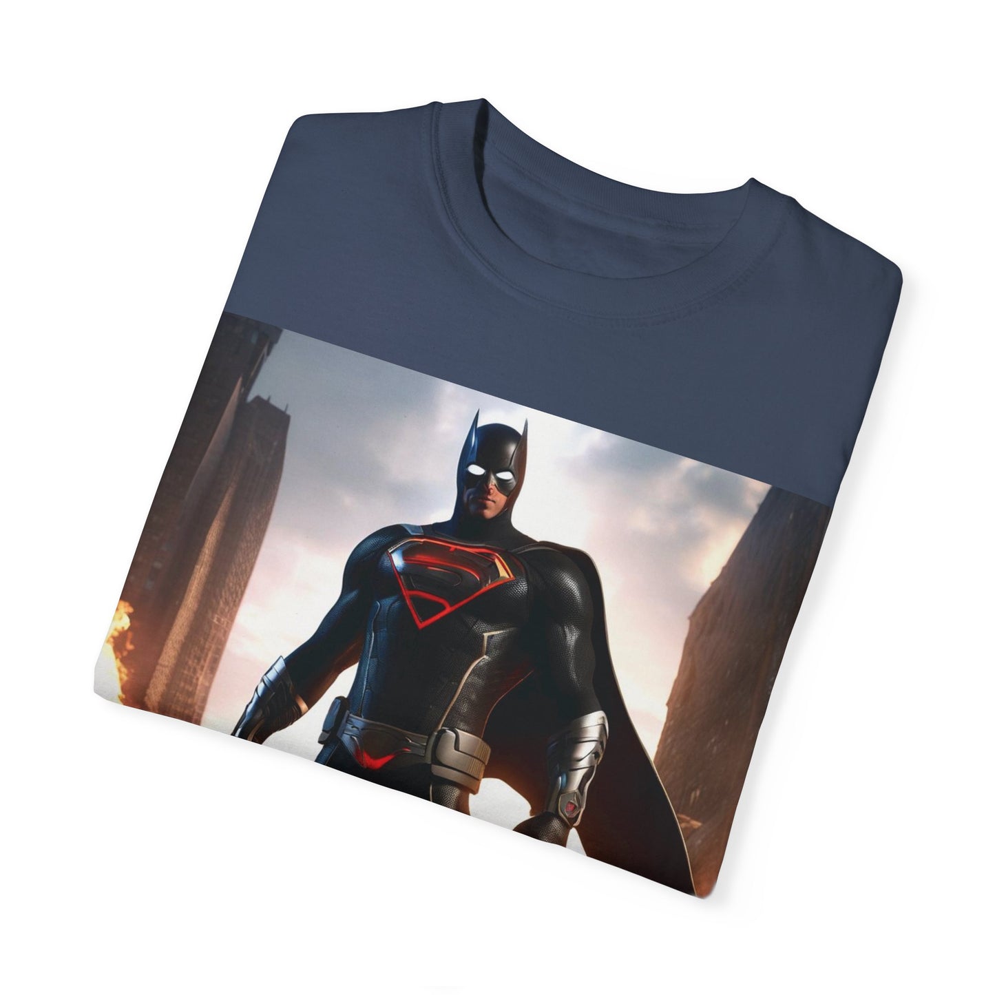 Graphic Unisex T-shirt with Superhero and Sidekick Design