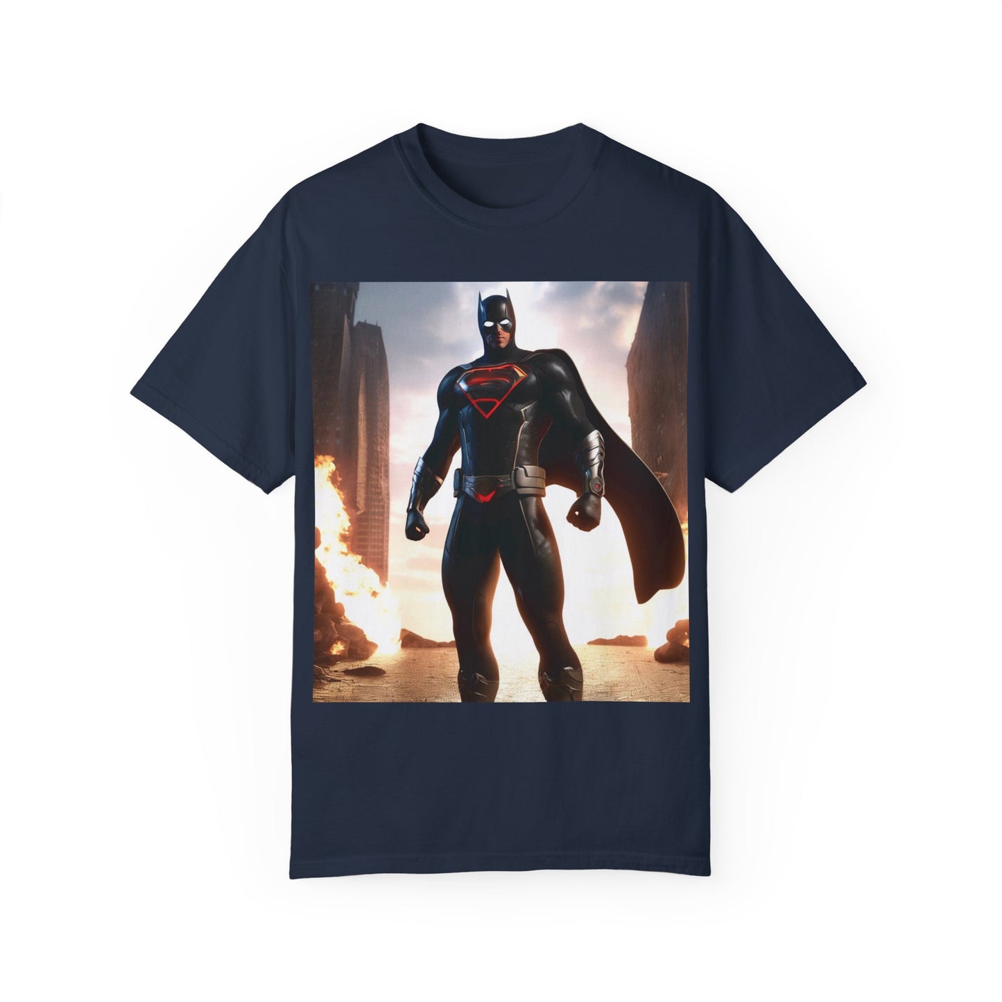 Graphic Unisex T-shirt with Superhero and Sidekick Design