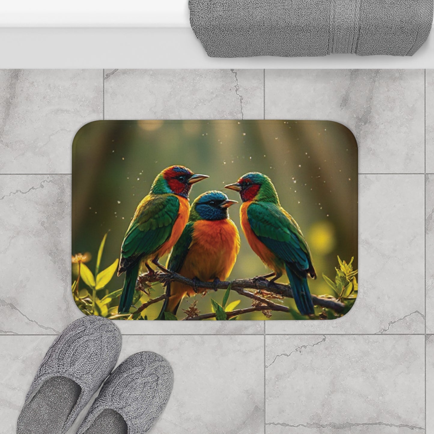 Bird Bath Mat for Bathroom Harmony