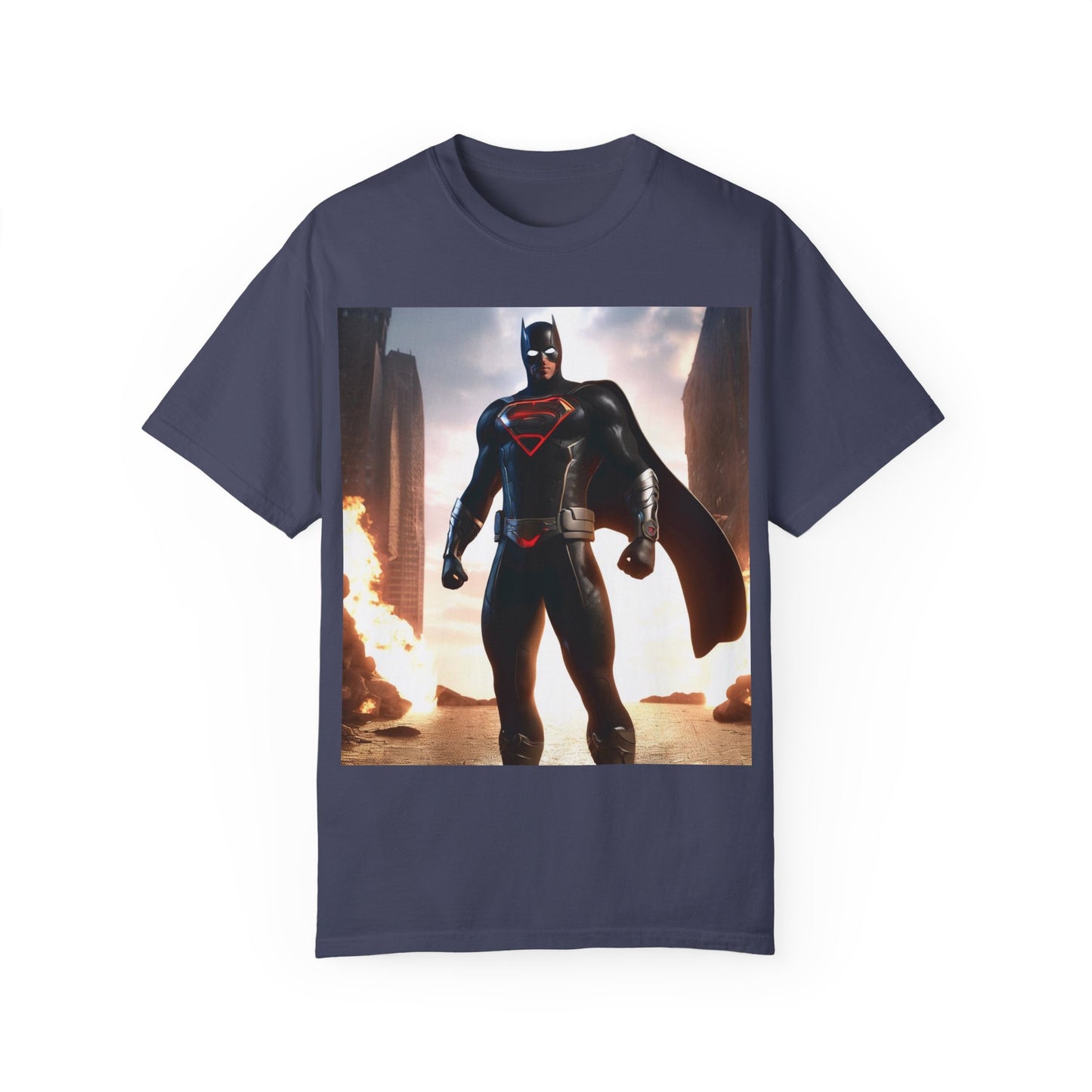 Graphic Unisex T-shirt with Superhero and Sidekick Design