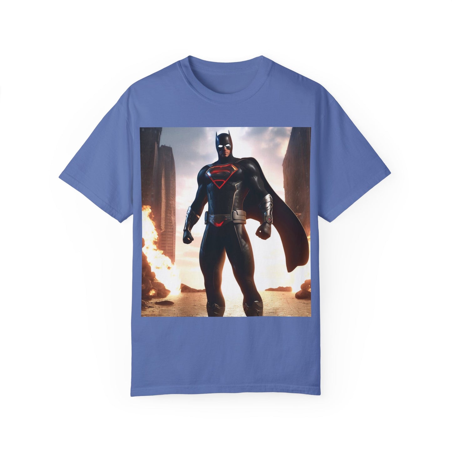 Graphic Unisex T-shirt with Superhero and Sidekick Design