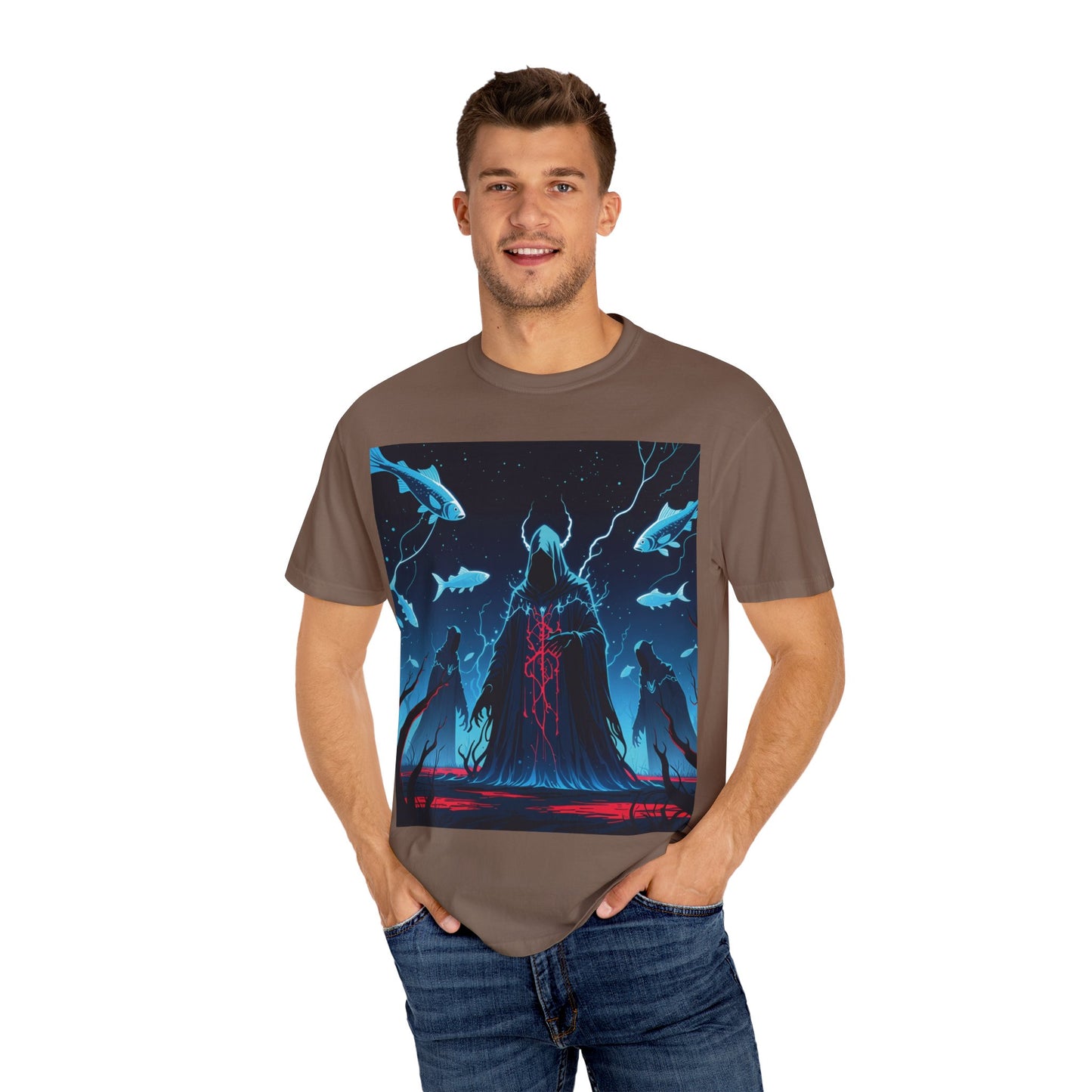 Magician Unisex Garment-Dyed T-shirt - Dark Sea Rise Design