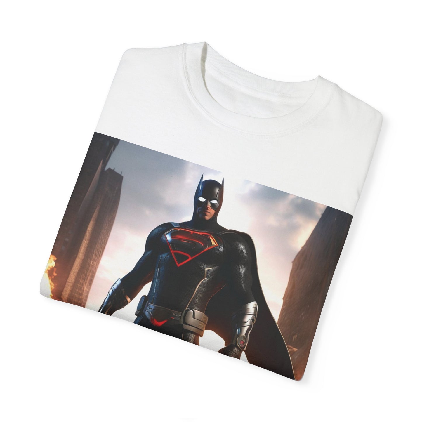 Graphic Unisex T-shirt with Superhero and Sidekick Design