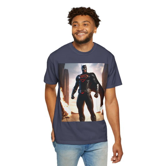 Graphic Unisex T-shirt with Superhero and Sidekick Design